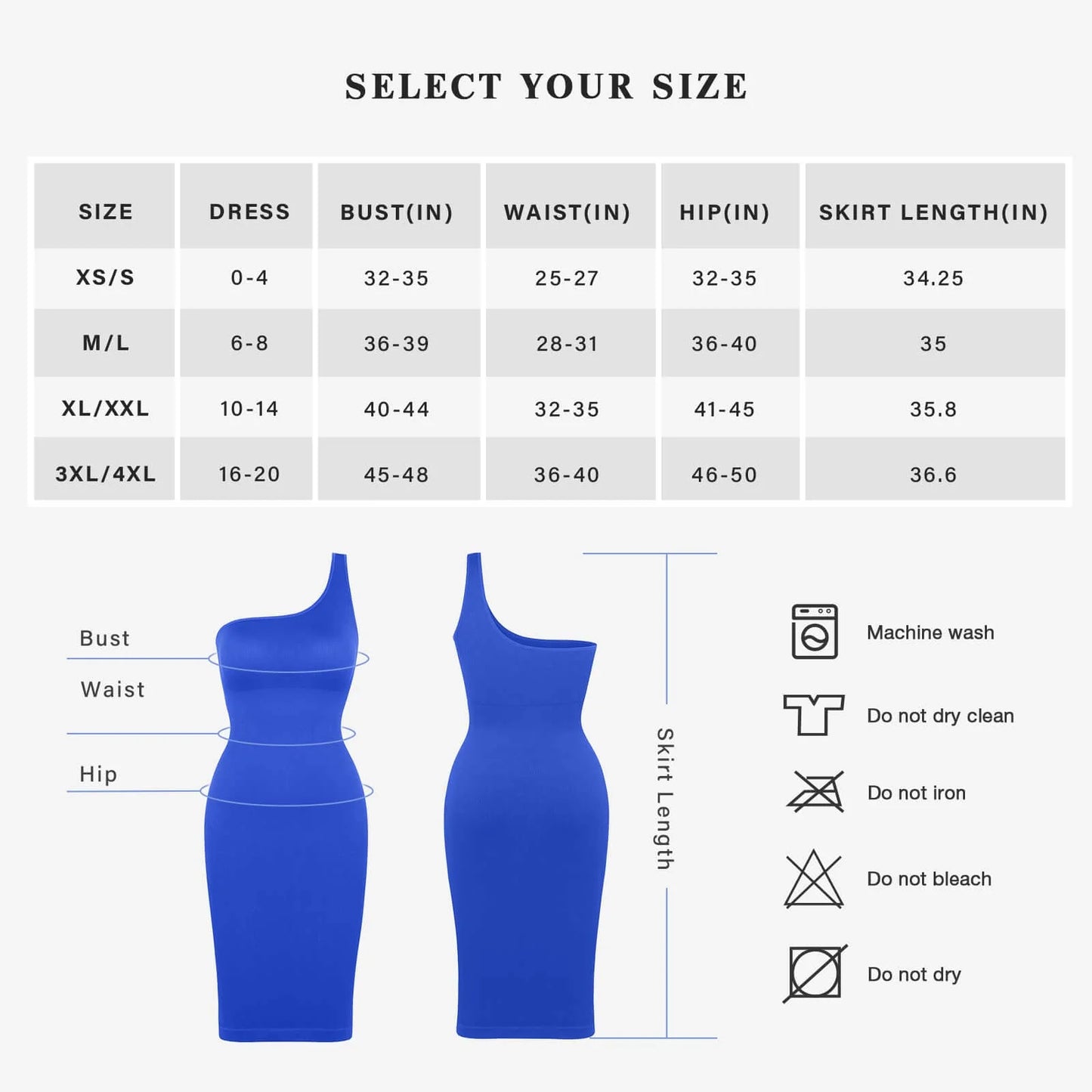 JetSetShape™ Seamless Eco-friendly Shaper Dress (One Shoulder Style)