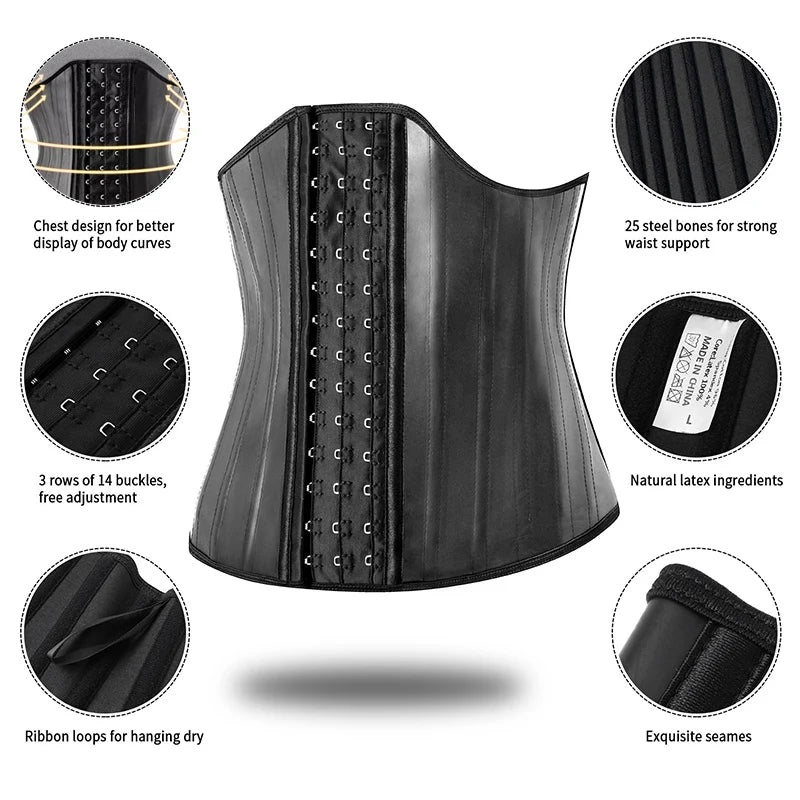JetSetShape™ 25 Steel Bone Latex Waist Trainer
