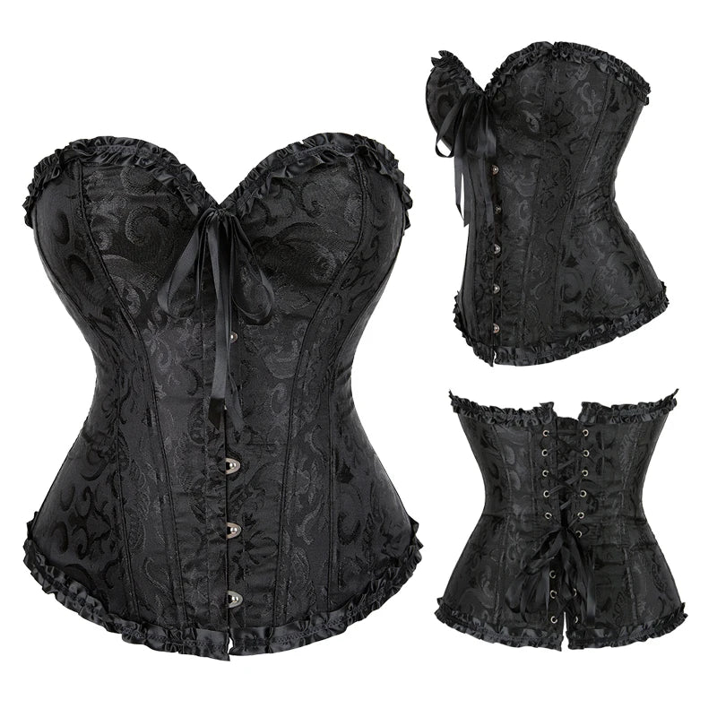 JetSetShape™ Jacquard Gothic Corset 12-Bone Waist Trainer