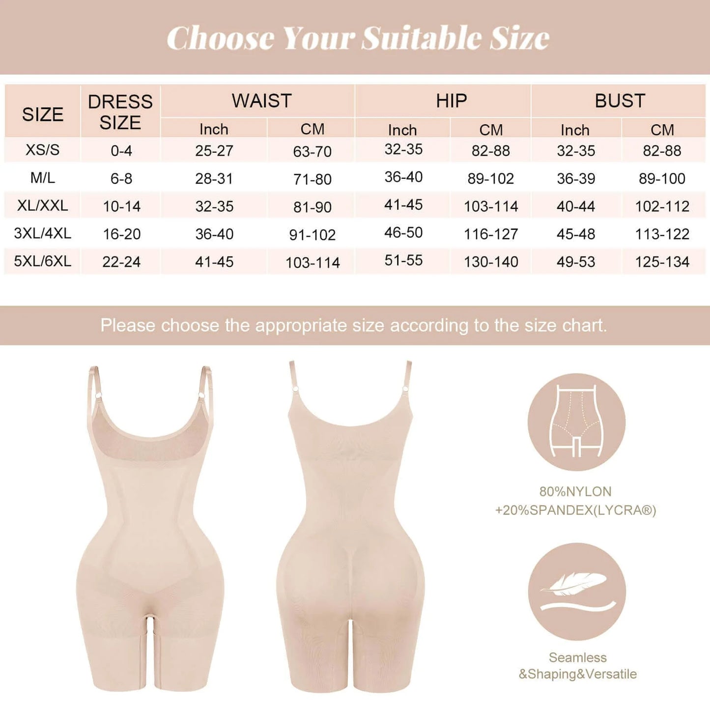 JetSetShape™ Seamless Open-Bust Abdomen Flattening Mid-Thigh Bodysuit