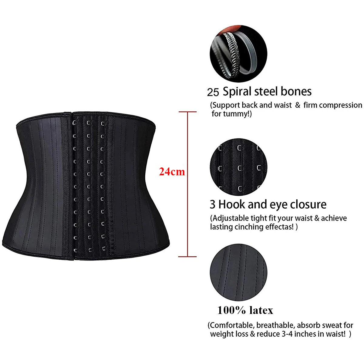 JetSetShape™ Short Torso Latex Waist Trainer Belt