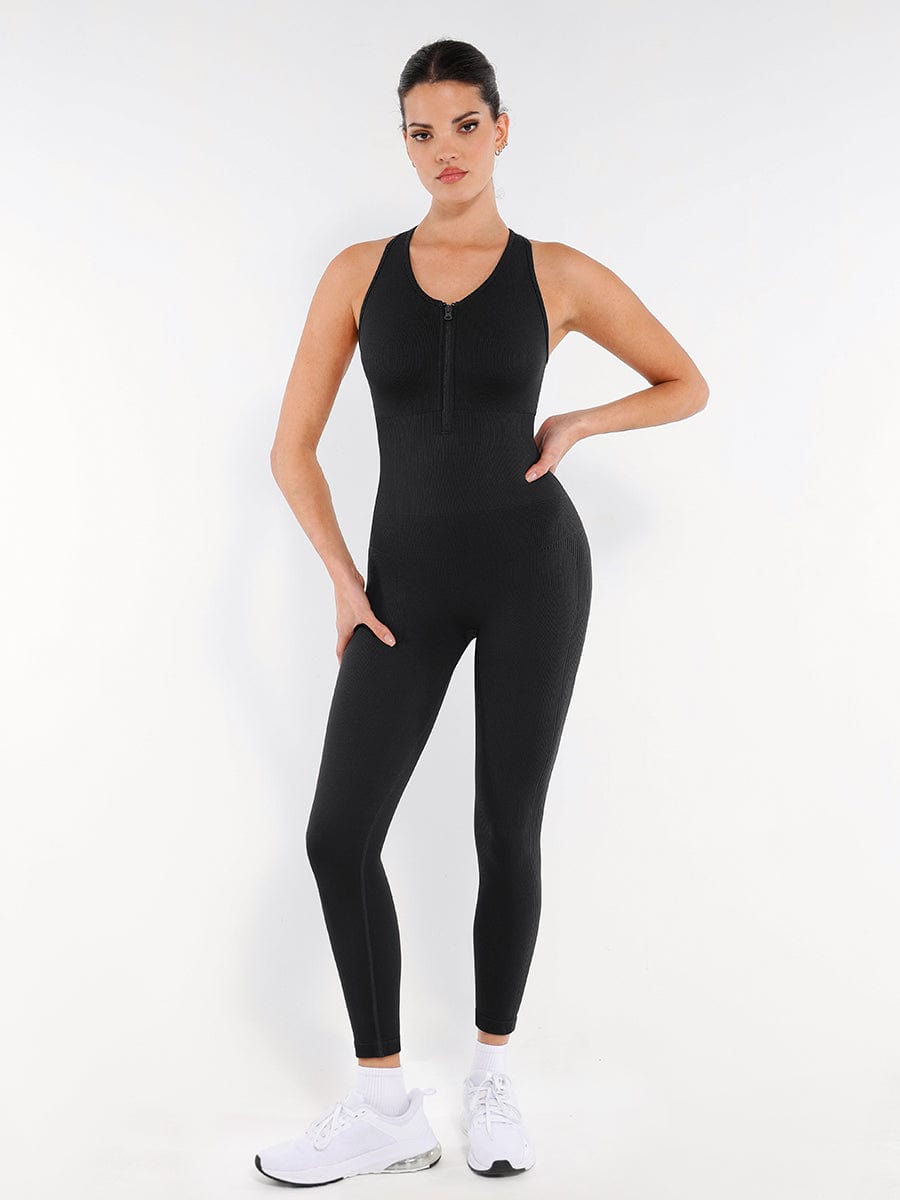 JetSetShape™ Zipper Front Shaping Bodysuit with Bra Support