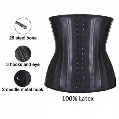JetSetShape™ Latex Waist Trainer Corset 25 Steel Bone