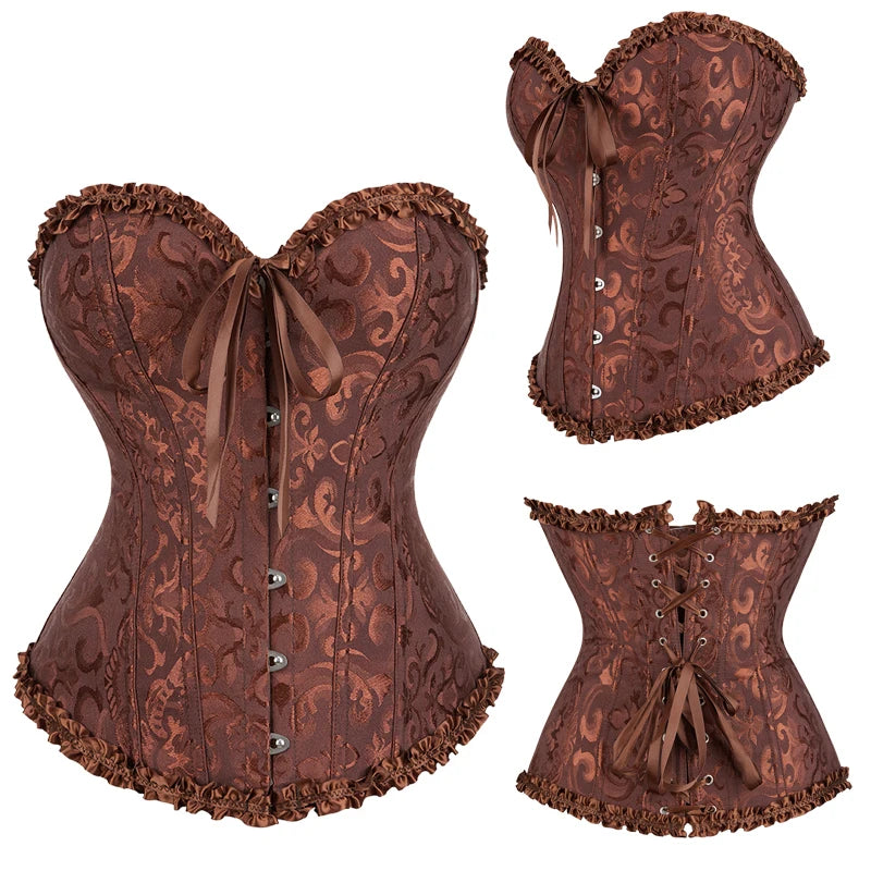 JetSetShape™ Jacquard Gothic Corset 12-Bone Waist Trainer