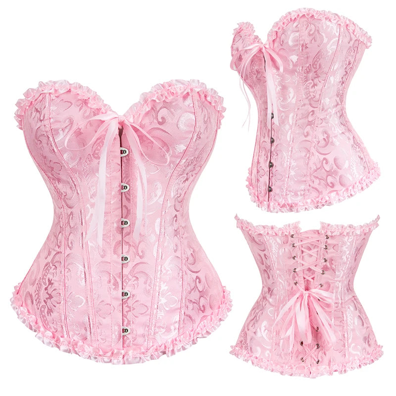 JetSetShape™ Jacquard Gothic Corset 12-Bone Waist Trainer