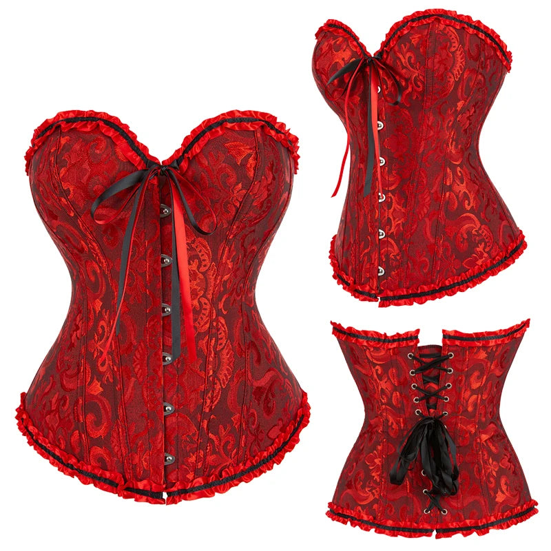 JetSetShape™ Jacquard Gothic Corset 12-Bone Waist Trainer