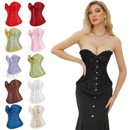 JetSetShape™ Jacquard Gothic Corset 12-Bone Waist Trainer