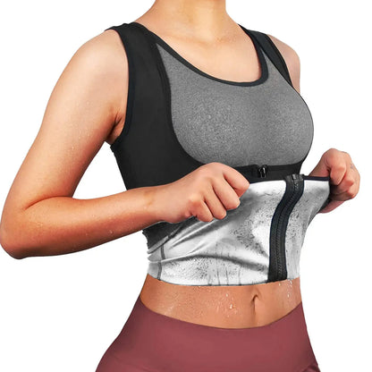 JetSetShape™ Women's Sauna Sweat Vest Shapewear Silver