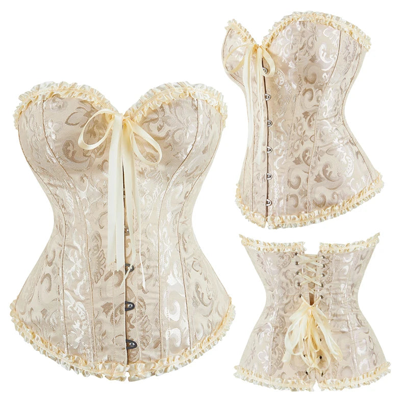 JetSetShape™ Jacquard Gothic Corset 12-Bone Waist Trainer