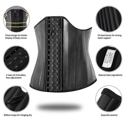JetSetShape™ 25 Steel Bone Latex Waist Trainer