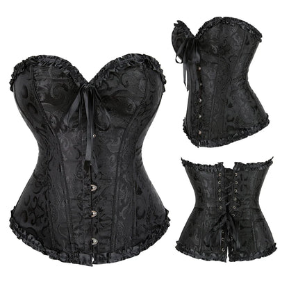 JetSetShape™ Jacquard Gothic Corset 12-Bone Waist Trainer