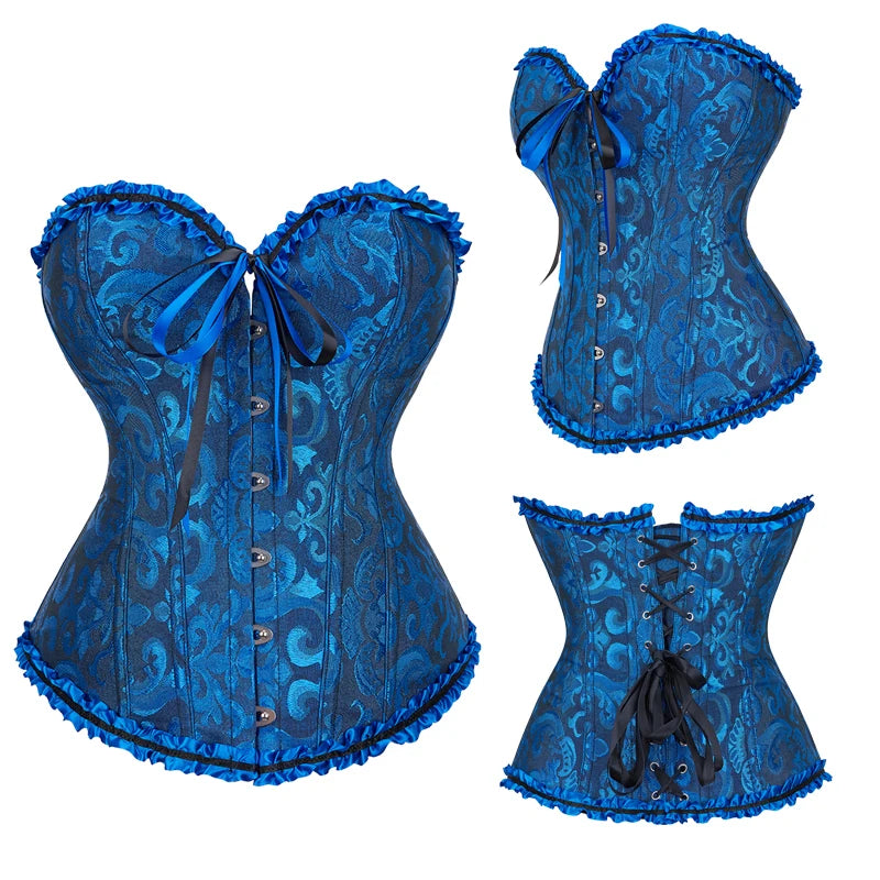 JetSetShape™ Jacquard Gothic Corset 12-Bone Waist Trainer