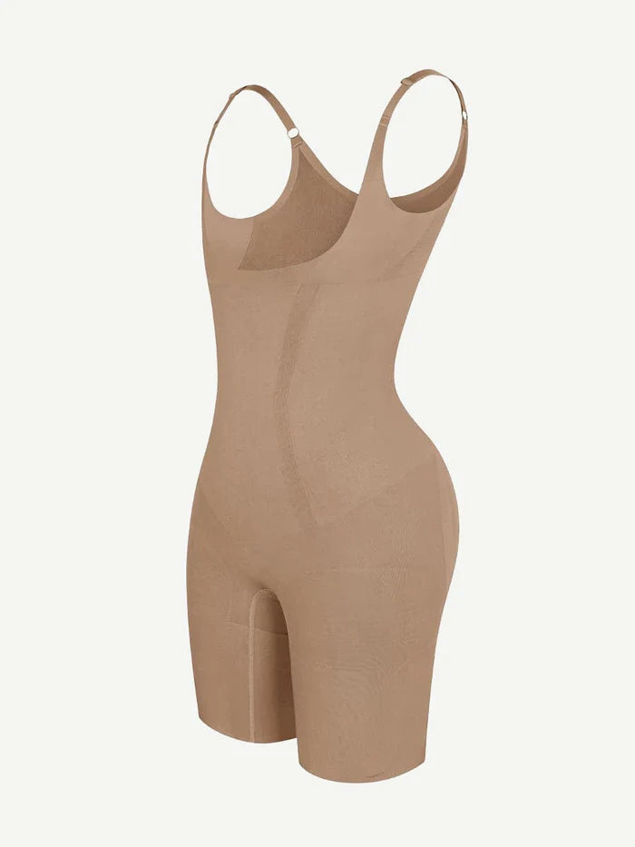 JetSetShape™ Seamless Open-Bust Abdomen Flattening Mid-Thigh Bodysuit