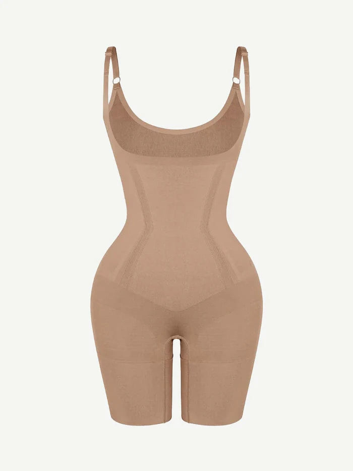 JetSetShape™ Seamless Open-Bust Abdomen Flattening Mid-Thigh Bodysuit
