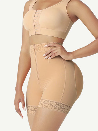 JetSetShape™ Front Zipper High Waist Butt Lifter Shorts