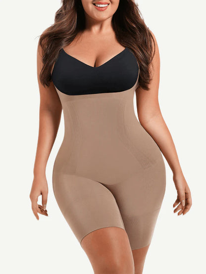 JetSetShape™ Seamless Open-Bust Abdomen Flattening Mid-Thigh Bodysuit