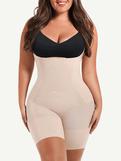 JetSetShape™ Seamless Open-Bust Abdomen Flattening Mid-Thigh Bodysuit