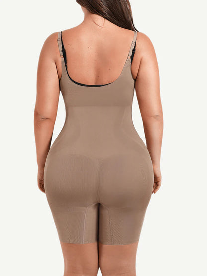 JetSetShape™ Seamless Open-Bust Abdomen Flattening Mid-Thigh Bodysuit