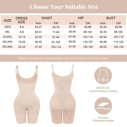 JetSetShape™ Seamless Open-Bust Abdomen Flattening Mid-Thigh Bodysuit